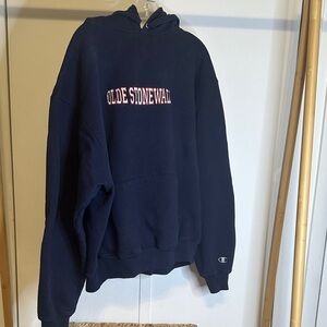 Champion Dark Blue Hoodie with Embroidered Logo